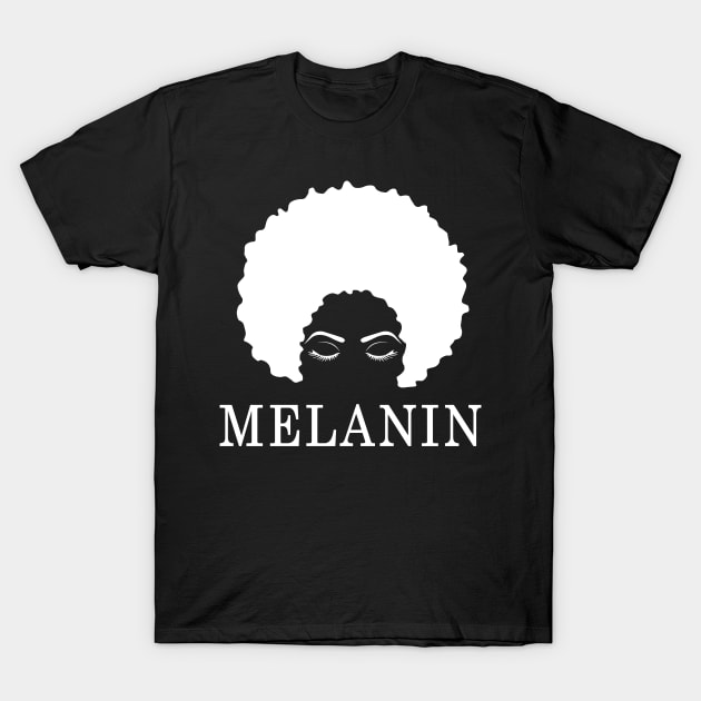 Melanin Afro Woman T-Shirt by amitsurti